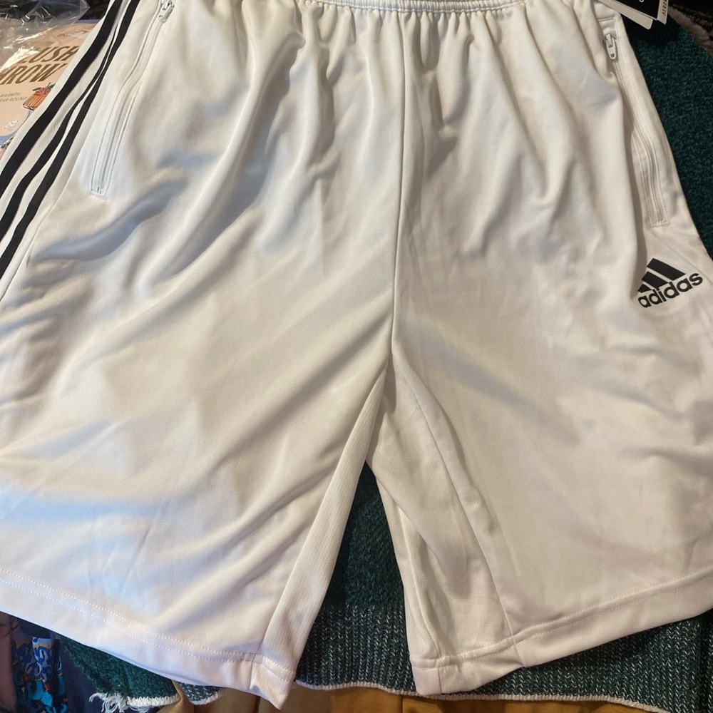 Adidas Men's White Athletic Shorts